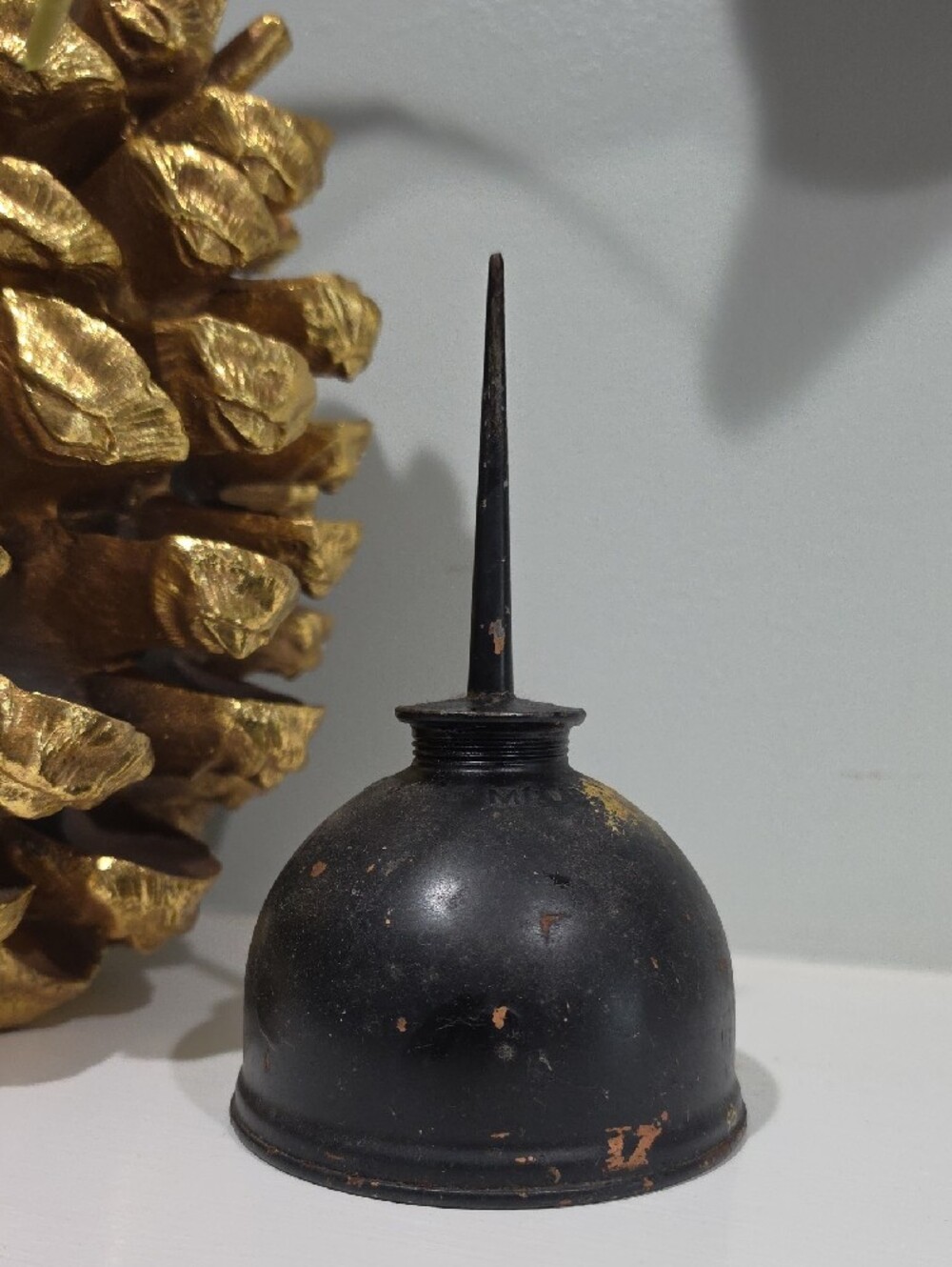 Hand-Painted Rustic Oil Can - Picture 3 of 6